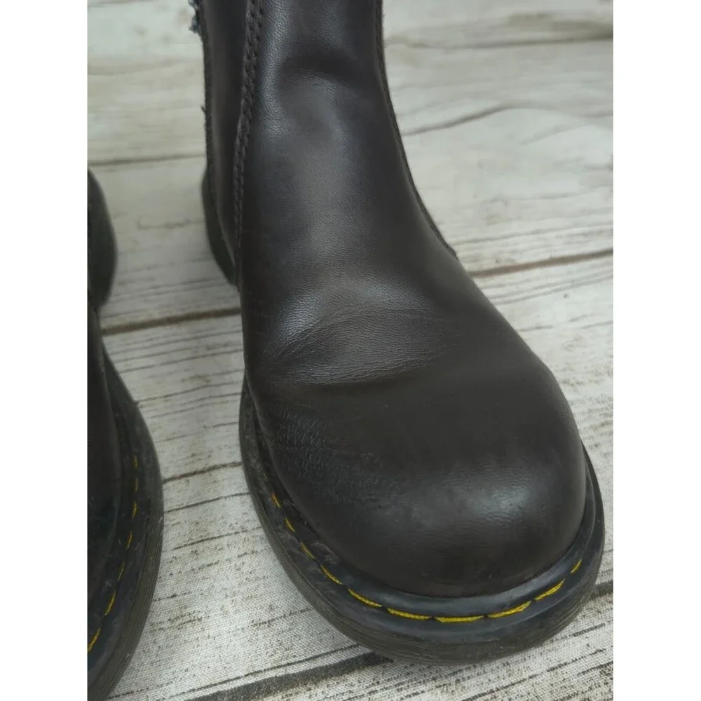 Dr Martens Brown Leather Size Zip Boots Youth Size 2